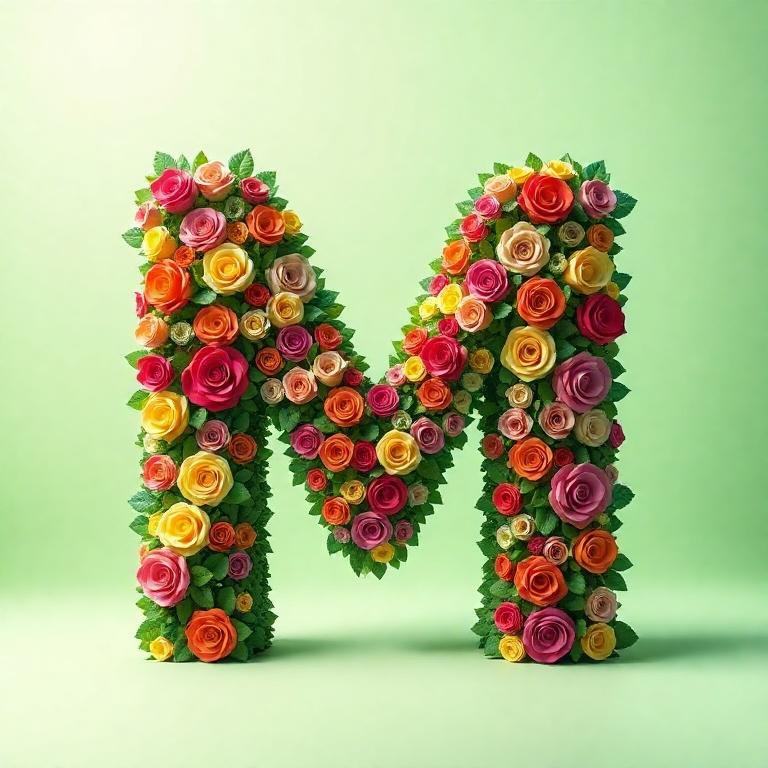 Colorful roses 2 — letter M