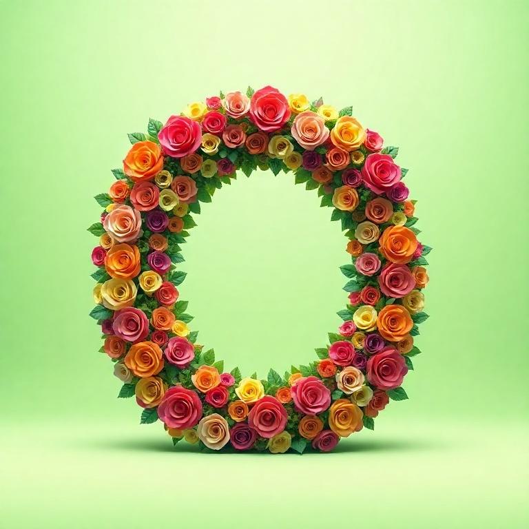 Colorful roses 2 — letter O