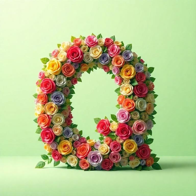 Colorful roses 2 — letter Q