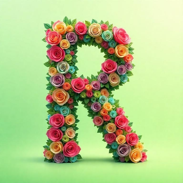 Colorful roses 2 — letter R