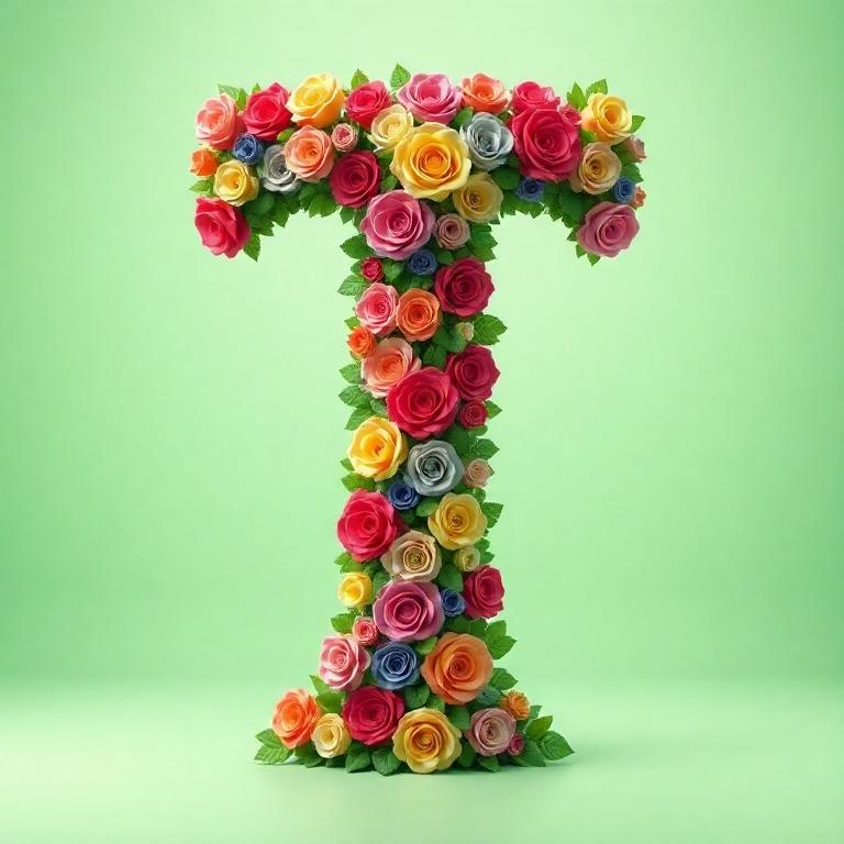 Colorful roses 2 — letter T