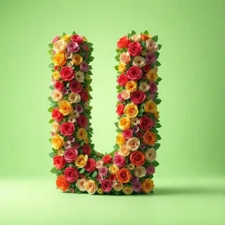 Colorful roses 2 — letter U