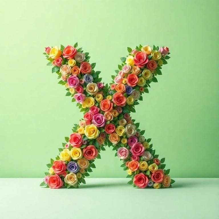 Colorful roses 2 — letter X