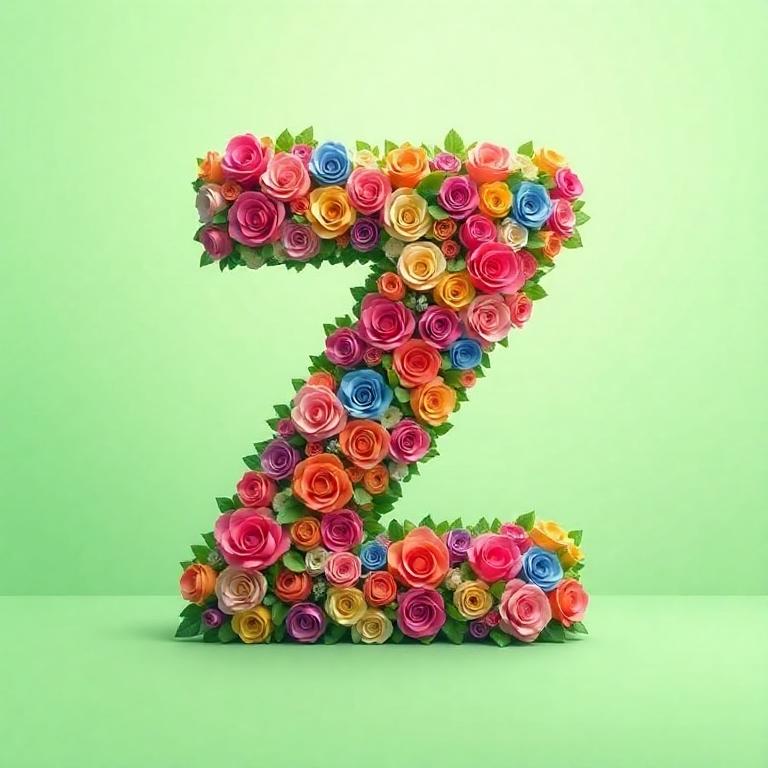 Colorful roses 2 — letter Z