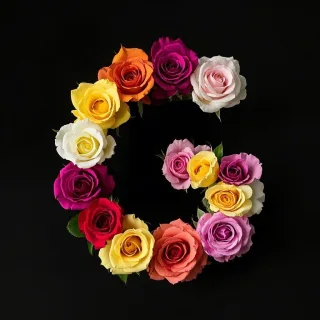 Colorful roses — letter G