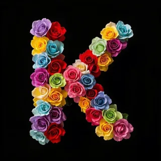 Colorful roses — letter K