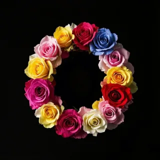 Colorful roses — letter O (variant 2)
