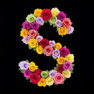 Colorful roses — letter S