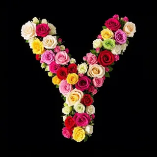 Colorful roses — letter Y (variant 2)