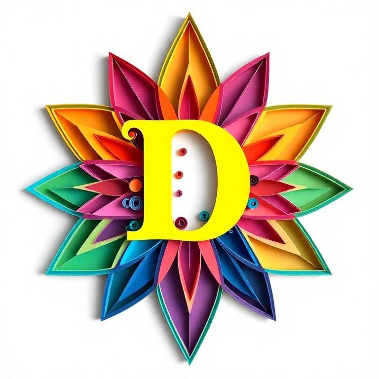Colorful star — letter D