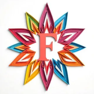 Colorful star — letter F