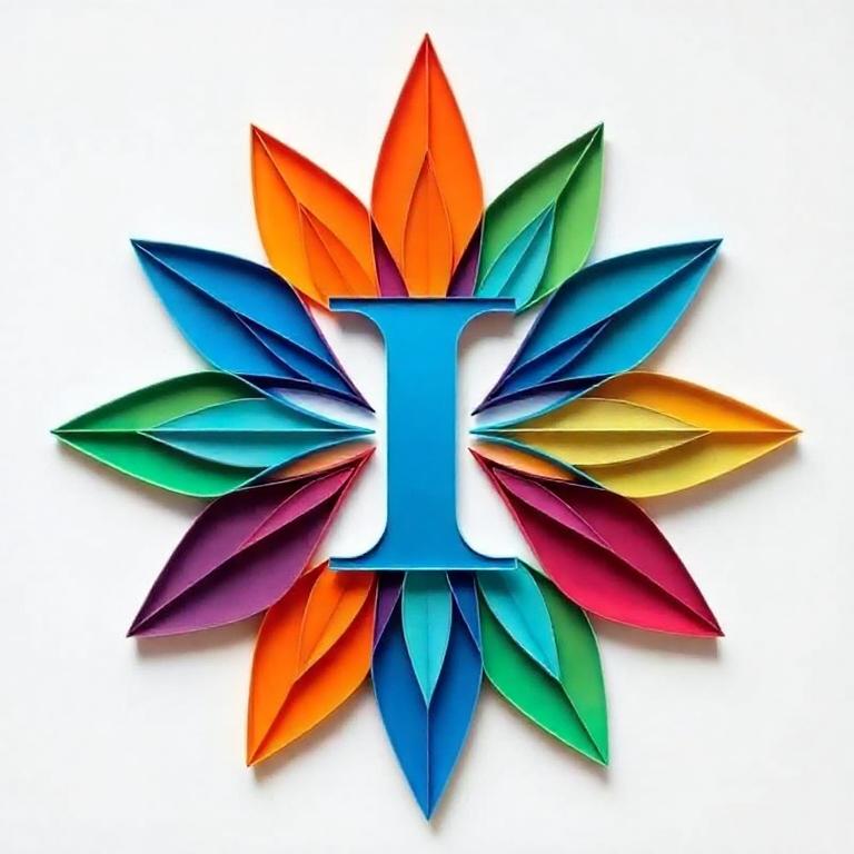 Colorful star — letter I