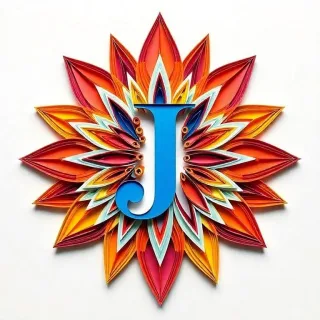 Colorful star — letter J