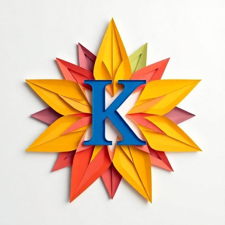 Colorful star — letter K