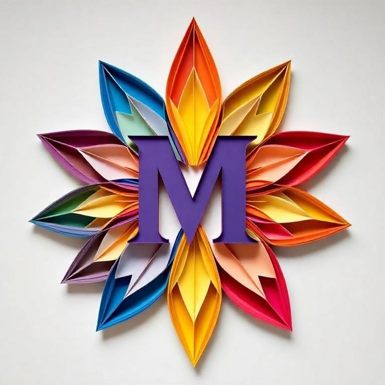 Colorful star — letter M