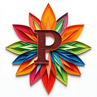 Colorful star — letter P