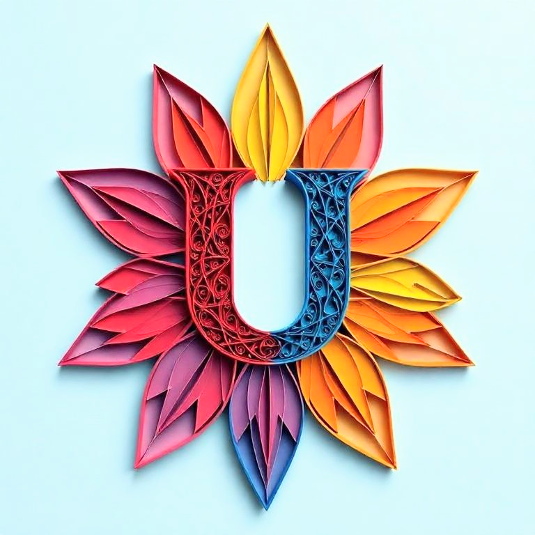 Colorful star — letter U