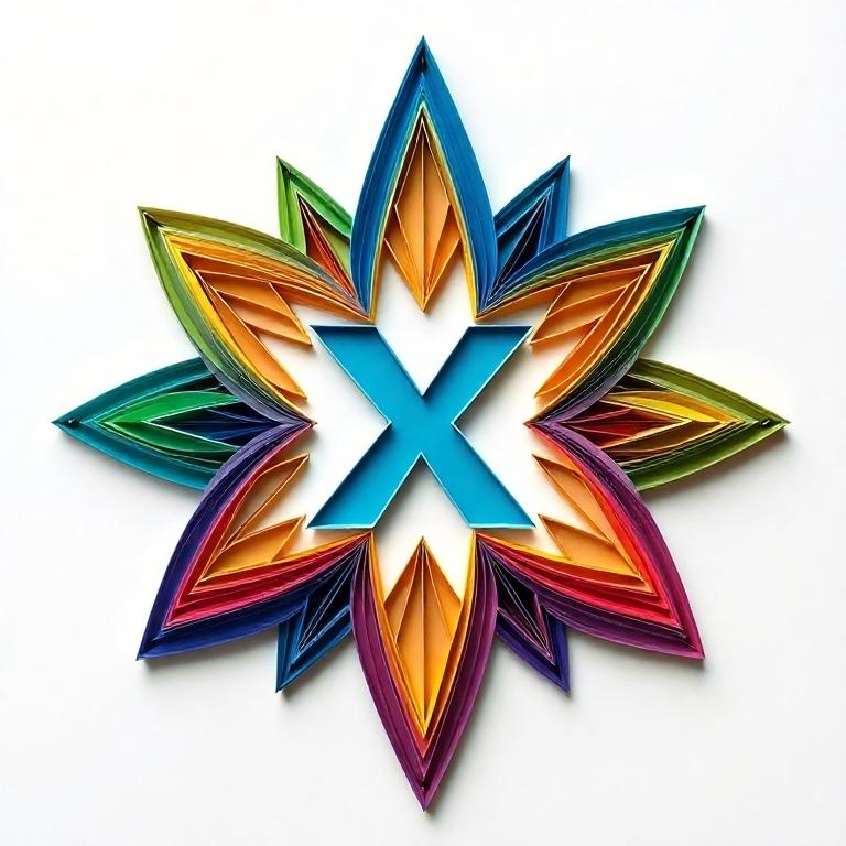 Colorful star — letter X