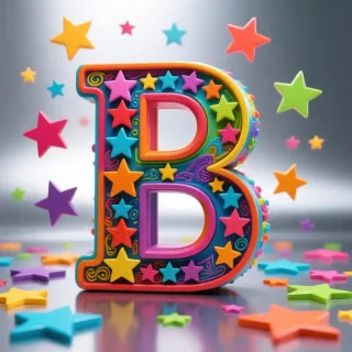 Colorful stars — letter B