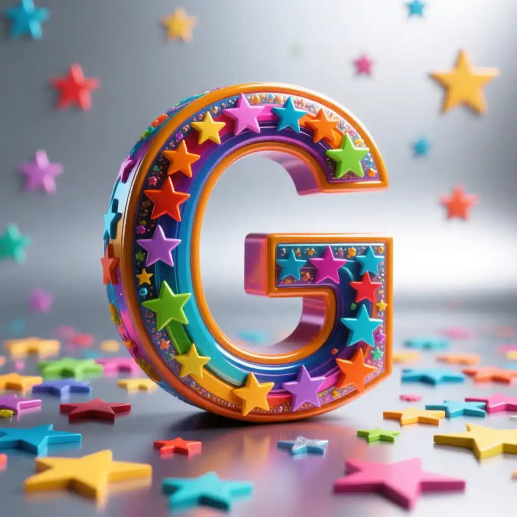 Colorful stars — letter G