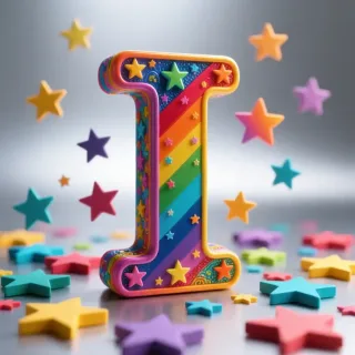 Colorful stars — letter I