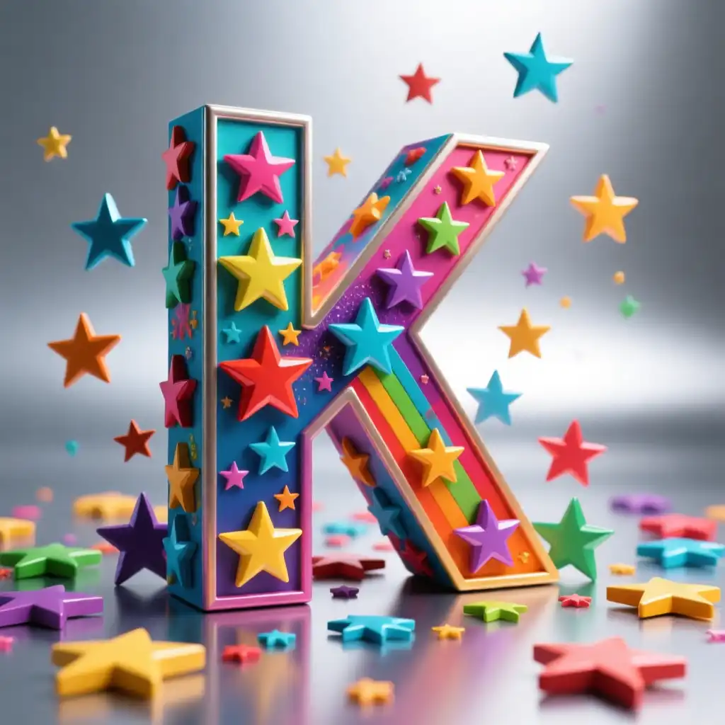 Colorful stars — letter K