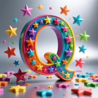 Colorful stars — letter Q