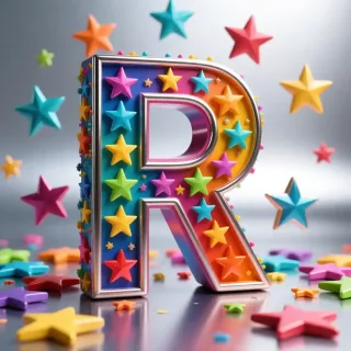 Colorful stars — letter R