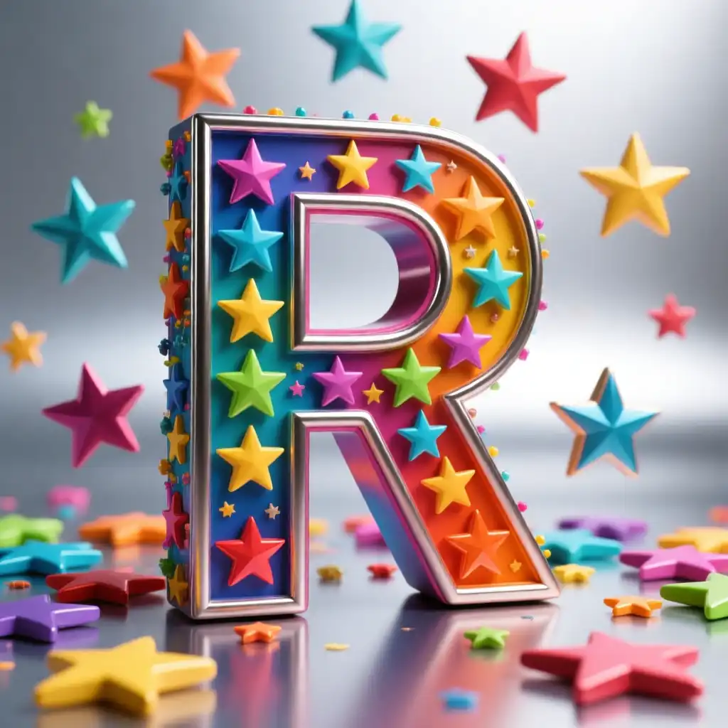 Colorful stars — letter R