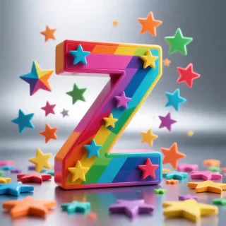 Colorful stars — letter Z