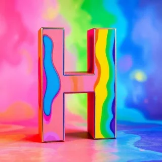 Colorful — letter H