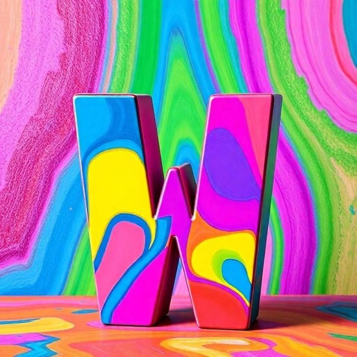 Colorful — letter W
