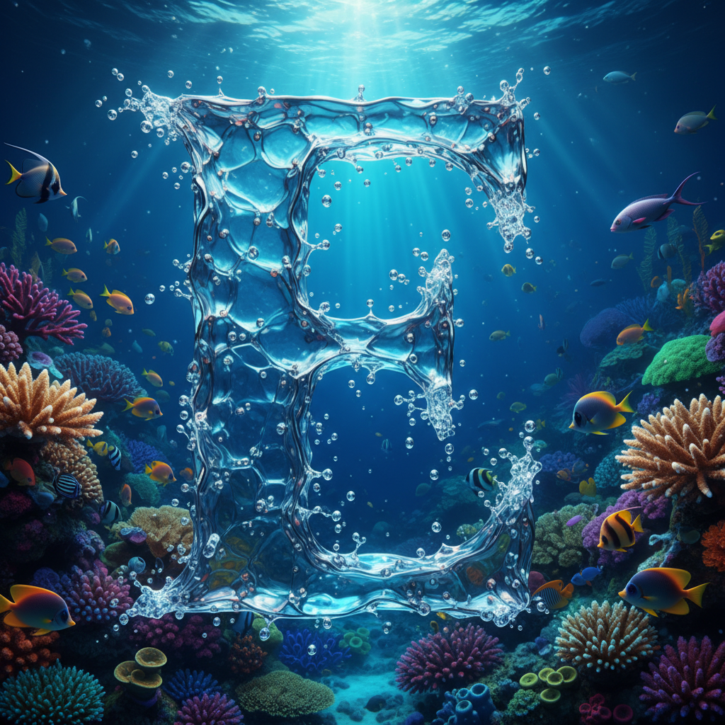 Coral reef — letter E