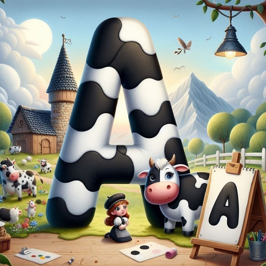 Cow — letter A (variant 2)