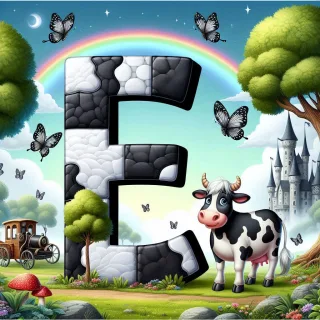 Cow — letter E