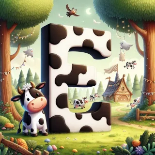 Cow — letter E (variant 2)