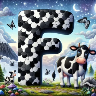 Cow — letter F (variant 2)