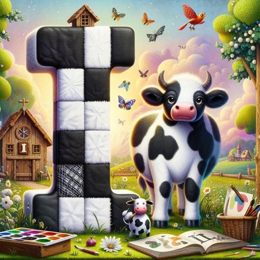 Cow — letter I (variant 2)