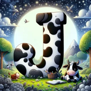 Cow — letter J (variant 2)
