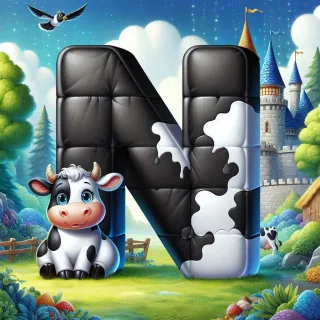 Cow — letter N