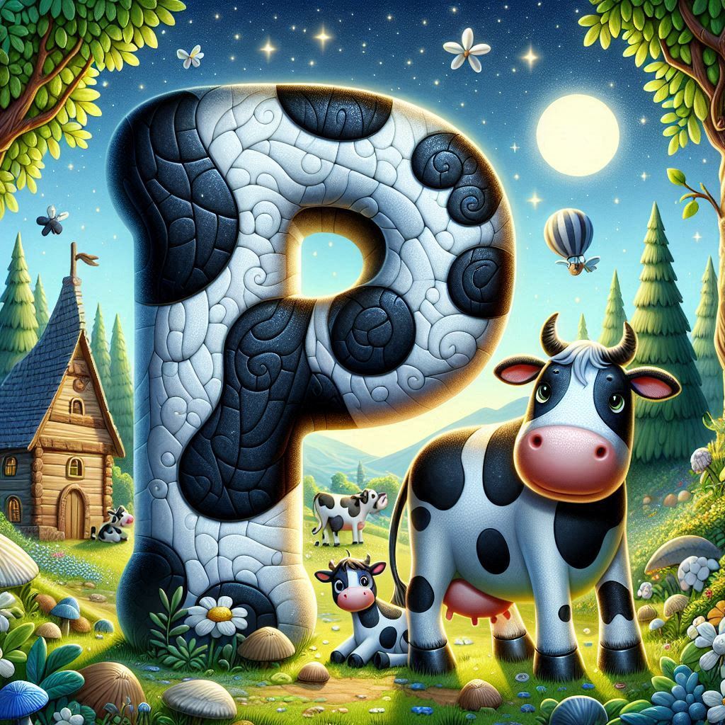 Cow — letter P (variant 2)