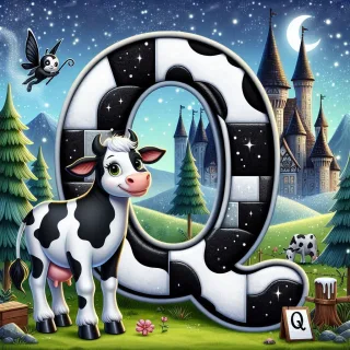 Cow — letter Q