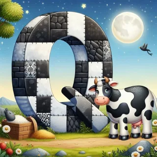 Cow — letter Q (variant 2)