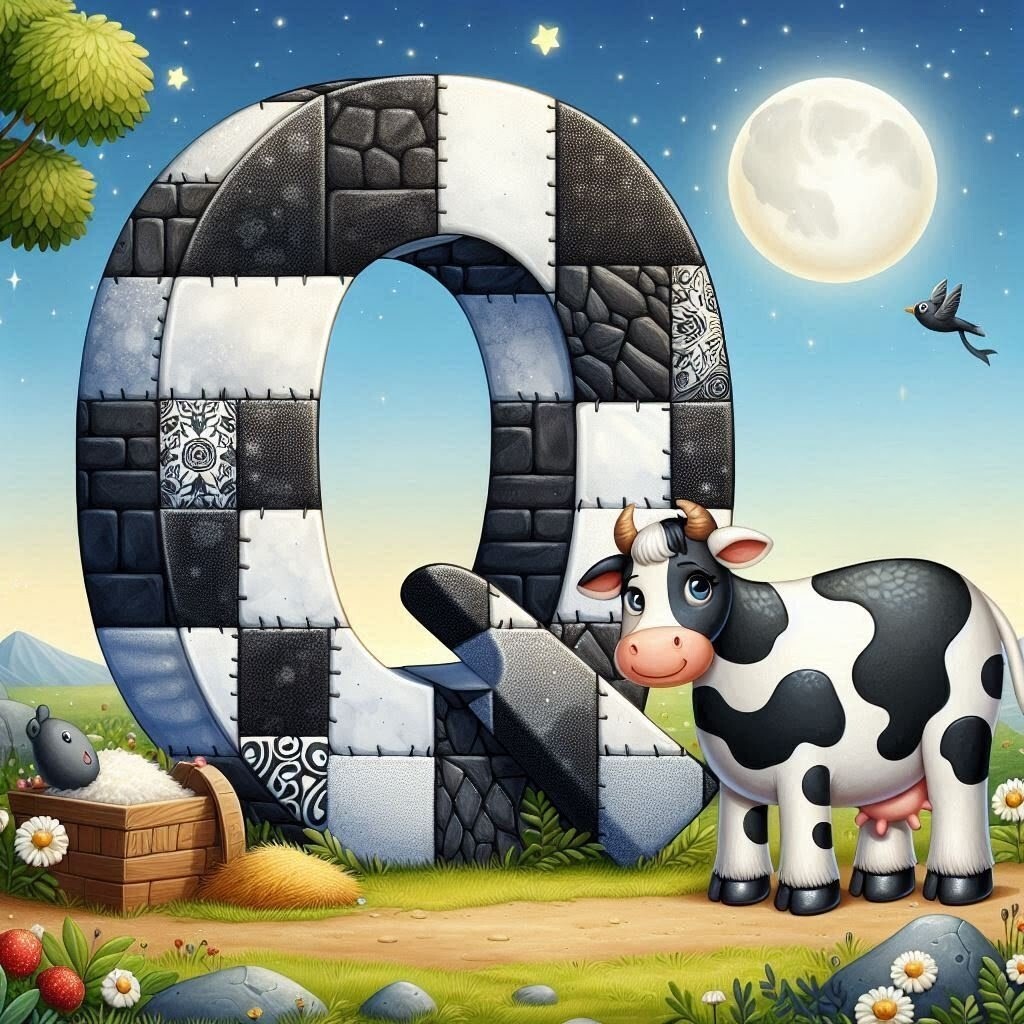 Cow — letter Q (variant 2)