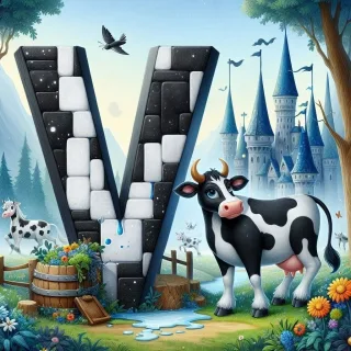 Cow — letter V