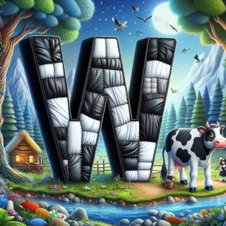 Cow — letter W (variant 2)