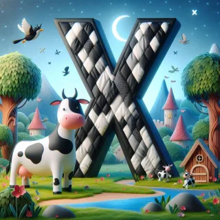 Cow — letter X (variant 2)