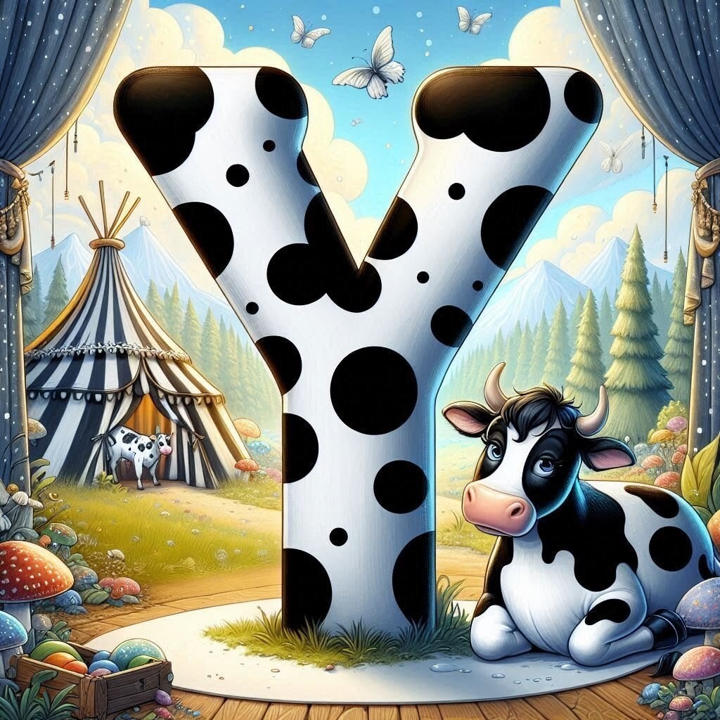 Cow — letter Y (variant 2)