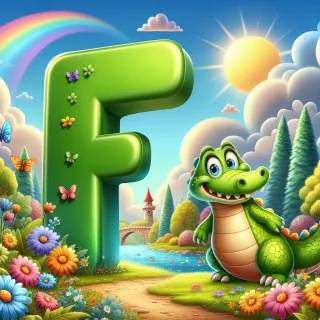 Crocodile 2 — letter F (variant 2)