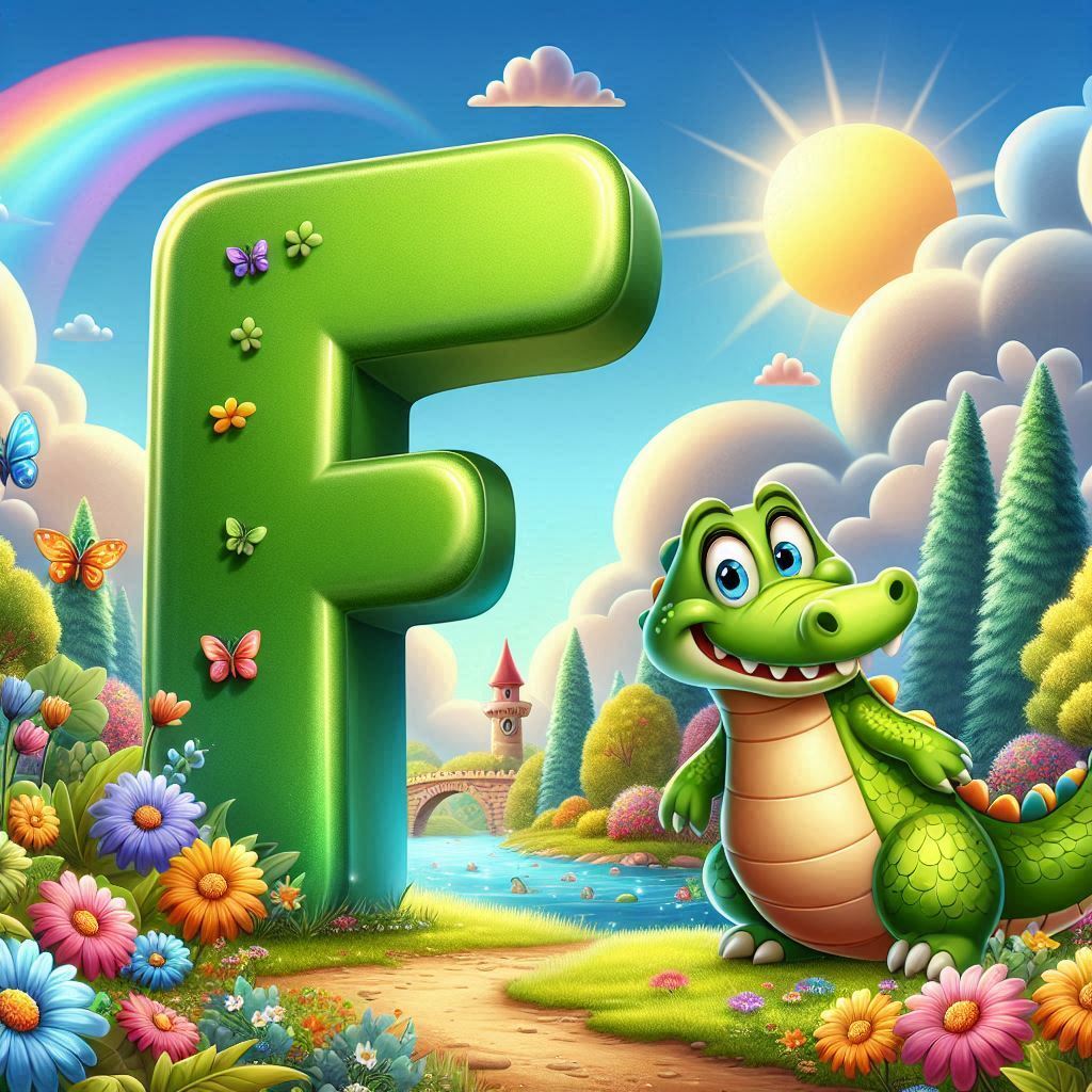 Crocodile 2 — letter F (variant 2)
